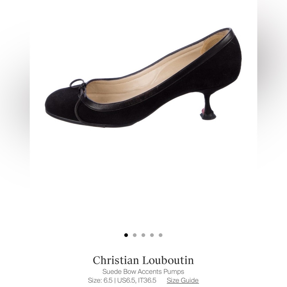 Christian Louboutin Suede Bow Accent Pumps